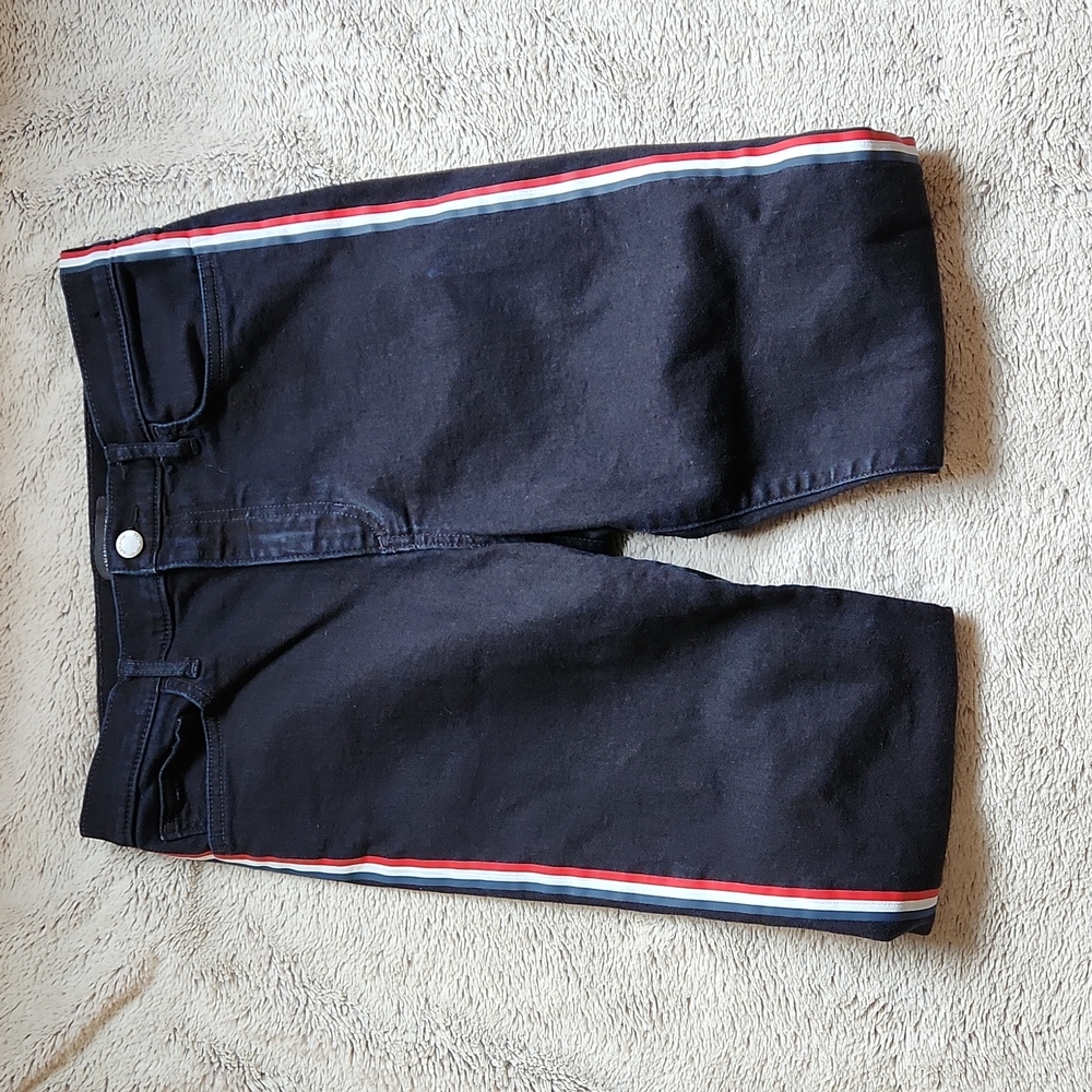 Banana Republic High-rise skinny jeans ankle size 30P stripe legs red white blue